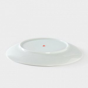 Тарелка фарфоровая «Белый шиповник», d=24 см