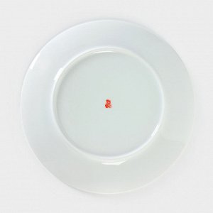 Тарелка фарфоровая «Белый шиповник», d=24 см
