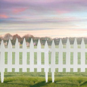 Заборчик садовый декоративный "СОЛНЕЧНЫЙ САД" ( 7 секций, суммарная длина 2,67 метра, высота 34 см), для украшения сада, белый