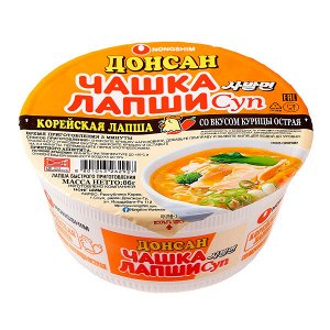 Лапша быстрого приготовления Донсан со вкусом курицы острая Nongshim, чашка 86 г