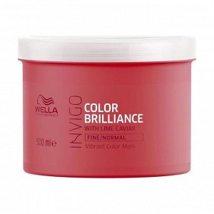 Маска-уход для защиты цвета окрашенных тонких и нормальных волос invigo color brilliance, wella professionals, 500 мл