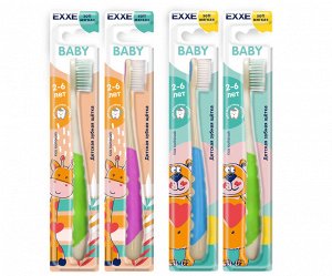 Детская зубная щетка EXXE Baby 2-6 лет (мягкая), 1 шт