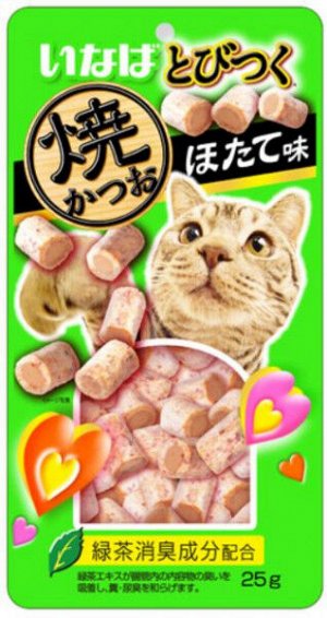 Лакомство INABA Tobitsuku Yakikatsuo для кошек Снеки со вкусом Морского гребешка 25гр