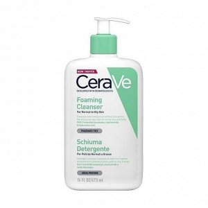 Очищающий гель для нормальной и жирной кожи лица и тела, cerave, 473мл