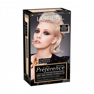 Краска для волос "preference feria", с бальзамом -усилителем цвета, оттенок 102, сверкающие переливы, l'oreal paris, 270 мл