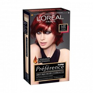 Краска для волос "preference feria", с бальзамом -усилителем цвета, оттенок, 4.66 рубин, l'oreal paris, 270 мл