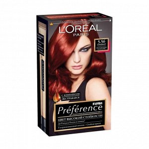 Краска для волос "preference feria", с бальзамом -усилителем цвета, оттенок, 5.56 гранат, l'oreal paris, 270 мл