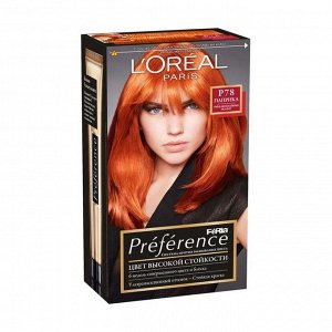 Краска для волос "preference feria", с бальзамом -усилителем цвета, оттенок, p78 паприка, l'oreal paris, 270 мл