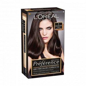 Краска для волос "preference", с бальзамом -усилителем цвета, оттенок 3, бразилия, l'oreal paris, 270 мл
