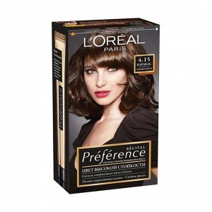 Краска для волос "preference", с бальзамом -усилителем цвета, оттенок 4.15, каракас, l'oreal paris, 270 мл