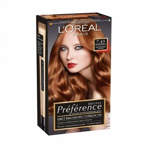 Краска для волос "preference", с бальзамом -усилителем цвета, оттенок 7.43, шангрила, l'oreal paris, 270 мл