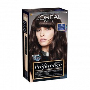 Краска для волос "preference", с бальзамом -усилителем цвета, с комплексом экстраблеск, оттенок 4.12, монмартр, l'oreal paris, 1
