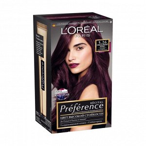 Краска для волос "preference",с комплексом экстраблеск, оттенок 5.26 изысканный бордо, l'oreal paris, 174 мл