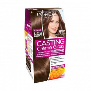 Краска для волос "casting creme gloss" без аммиака, оттенок 600, темно-русый, l'oreal paris, 254 мл