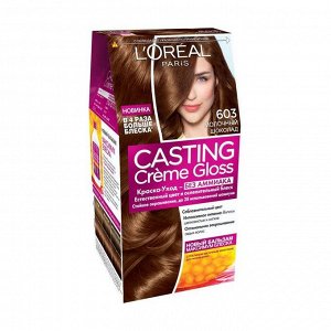 Краска для волос "casting creme gloss" без аммиака, оттенок 603, молочный шоколад, l'oreal paris, 254 мл