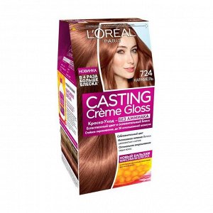 Краска для волос "casting creme gloss" без аммиака, оттенок 724, карамель, l'oreal paris, 254 мл