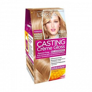 Стойкая краска-уход для волос "casting creme gloss" без аммиака, оттенок 8304, карамельный капучино, l'oreal paris