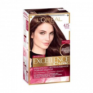 Краска для волос "excellence", оттенок 4.15, морозный шоколад, l'oreal paris, 270 мл