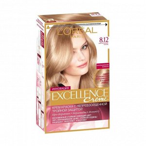 Краска для волос "excellence", оттенок 8.12, мистический блонд, l'oreal paris, 270 мл
