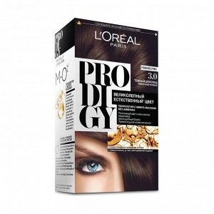 Краска для волос "prodigy" без аммиака, оттенок 3.0, темный шоколад, l'oreal paris, 265 мл
