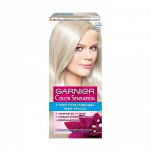 Стойкая крем-краска для волос "color sensation, роскошь цвета", оттенок 910, пепельно-серебристый блонд, garnier, 110 мл