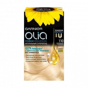 Стойкая крем-краска для волос "olia" без аммиака, оттенок 110, ультраблонд, garnier, 160 мл