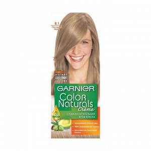 Стойкая питательная крем-краска для волос "color naturals", оттенок 8.1, песчаный берег, garnier, 110 мл