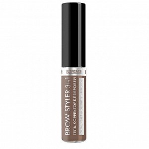 Гель-корректор для бровей Brow styler LUXVISAGE коричневый тон 03 мокаччино эффект «мокрых волосков»