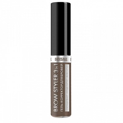 Гель-корректор для бровей Brow styler LUXVISAGE коричневый тон 04 эспрессо эффект «мокрых волосков»