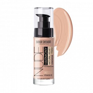 Крем тональный Nude Harmony BelorDesign бежевый 204 natural  естественный эффект