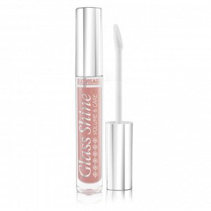Блеск для губ Glass Shine LUXVISAGE бежевый 10 сияющий глянцевый финиш