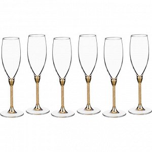 Набор бокалов для шампанского из 6 шт. 250 мл. высота=25 см.