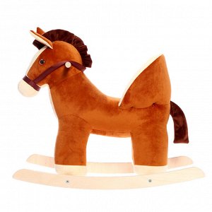 Качалка «Лошадка малая», со спинкой, цвет коричневый