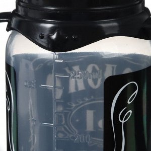 Бутылочка для кормления «Молоко № 1», классическое горло, с ручками, 250 мл., от 0 мес., цвет чёрный