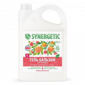 Биоразлагаемый гель-бальзам для мытья посуды и детских игрушек SYNERGETIC "Розовый грейпфрут и специи", 3,5 л