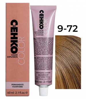 Краска для волос 9/72 очень светлый блондин коричнево пепельный перманентная крем краска для седых волос 60 мл C:EHKO Color Explosion
