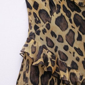 Платье с оборками, с леопардовым принтом, как на фото