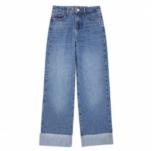 Прямые джинсы с необработанными краями, синий