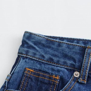 Прямые джинсы с высокой посадкой, синий