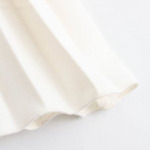 Плиссированная мини-юбка с поясом, молочный