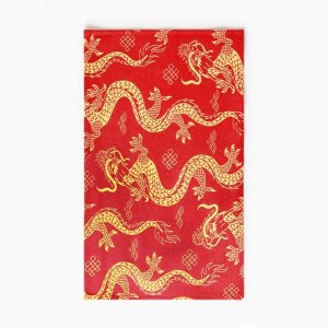 Полотенце 23х39см Красный дракон (фас 10) рогожка, 160г/м, хл100%