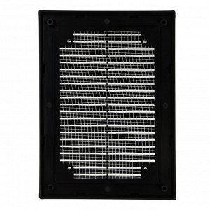 Решетка вентиляционная "ВИЕНТО" 1520ВР, 150х200 мм, с сеткой, разъемная, черная