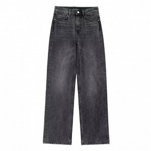 Прямые джинсы с высокой посадкой, темно-серый