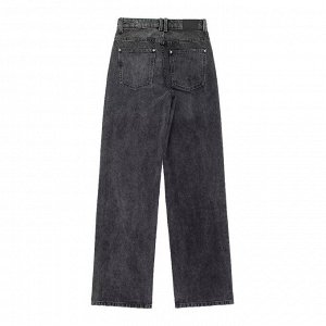 Прямые джинсы с высокой посадкой, темно-серый