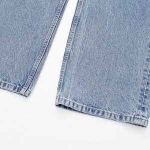 Прямые джинсы с высокой посадкой, синий