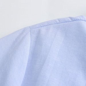 Платье-рубашка с длинными рукавами и перфорацией, синий