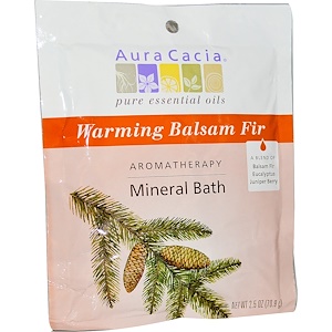 Aura Cacia, Ароматерапевтическое минеральное средство для ванны, согревающая бальзамическая пихта, 2,5 унции (70,9 г)
