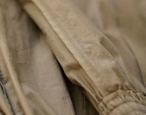 Женские брюки с карманами, на резинке с завязками, цвет коричневый