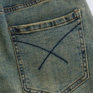 Удлиненные джинсовые шорты с высокой посадкой, синий