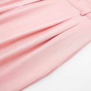Широкие брюки в складку, розовый